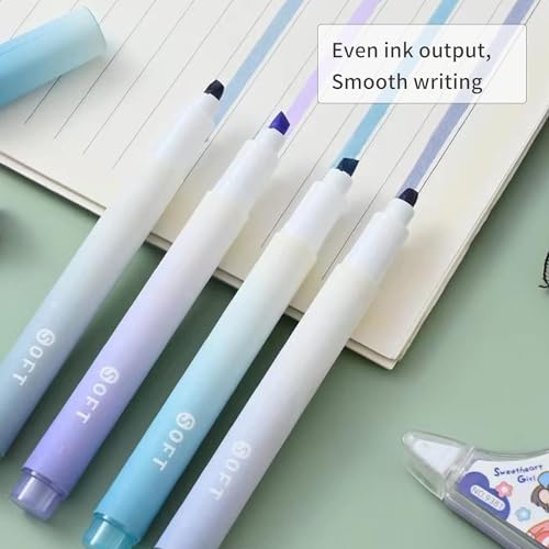 Image of RECLUSE 4 PSC Aesthetic Highlighter Pen,Bible Highlighters Pen No Bleed Pastel Marker,Student Markers,Eye Protection,Large Capacity Highlighters For Journaling Note Taking School,Office Supplies