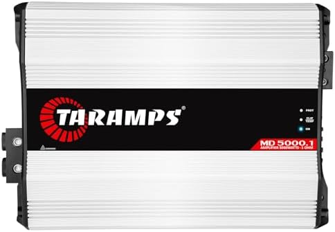 Taramps MD 5000.1 Amplifier 1 Ohm 5000 Watts RMS MAX, Mosfet Digital Full Range, Crossover Low/High Pass, Bass Boost, Car Audio System, Monoblock 5k, 1 Channel, LED Monitor Indicator, Class D, MD 5k