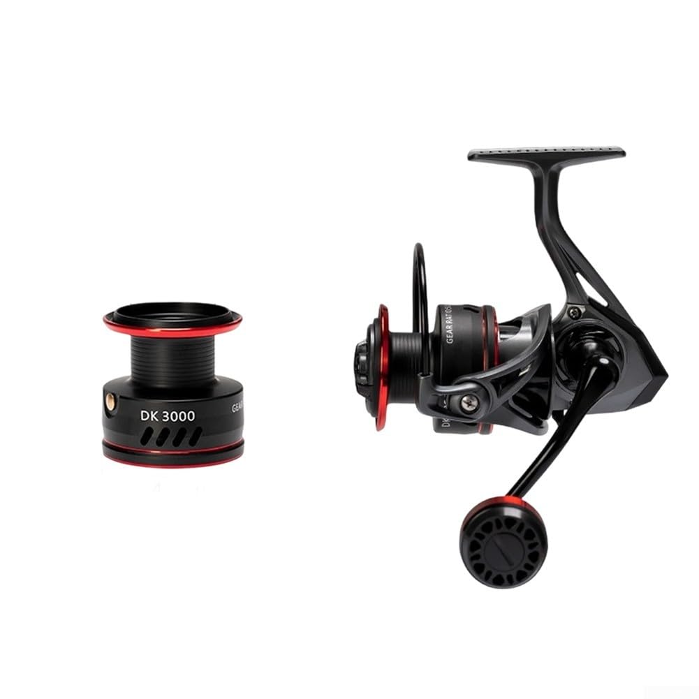 High Performance Fishing Reel 12KG Max Drag Free Spool System for Carp Pike Zander Coarse Freshwater Saltwater Boat Surf Match Feeder Angling Black 4000-6500 Size(DK3000(metal ball))