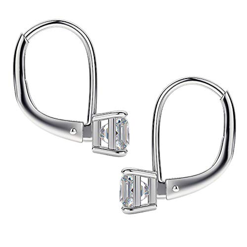 Square Princess Cut Cubic Zirconia Drop Dangle Leverback Bridal Earrings for Women3