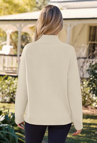 Image of MEROKEETY Women's Turtleneck Long Sleeve Sweater 2025 Fall Cozy Knit Loose Casual Trendy Pullover Tops Winter Clothes