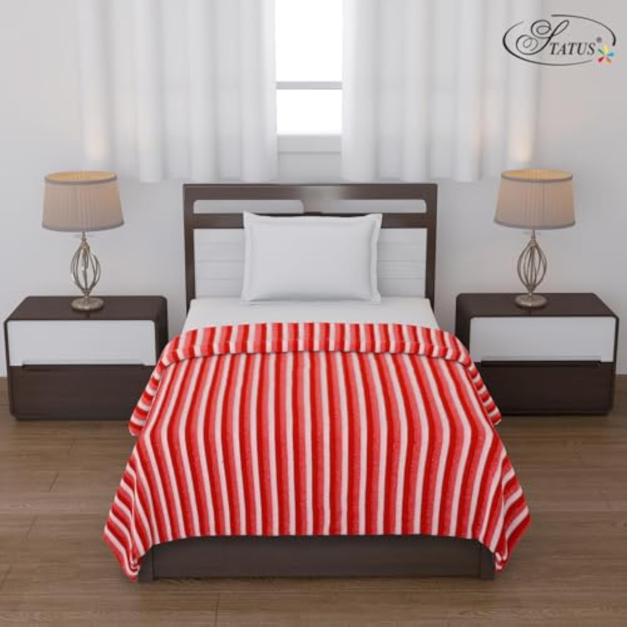 All Season Multipurpose Single Bed Polar Fleece Blanket, Red