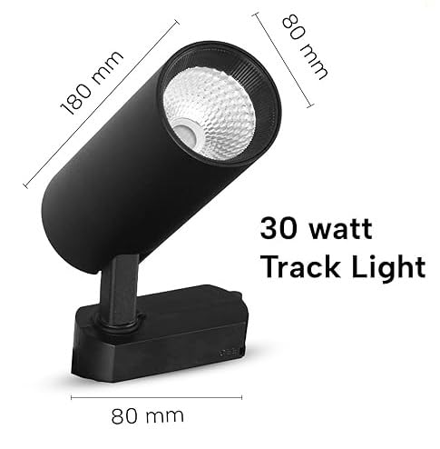 Image of 30 Watt, Warm White Black Colour Track Light, Spot Light /Focus Light (Heavy Gauge), Track Rail Not Included (Pack of 4, Warm White, 30Watts)