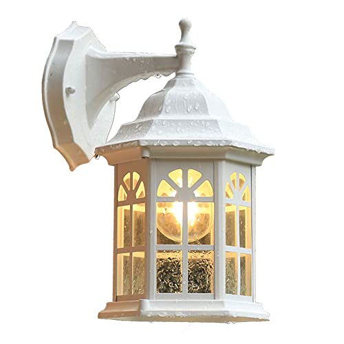 Applique murale extérieure étanche E27 avec lanterne de porche en verre