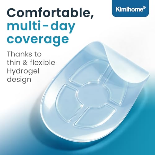 Kimihome Hydrogel Bunion Cushions, 12 Pcs Bunion Pads for Women and Men, Against Shoe Pressure and Friction, Blister Prevention, Water & Sweat Resistant - Transparent