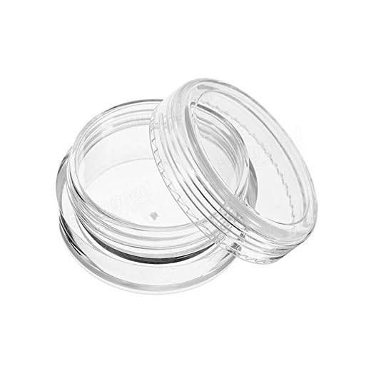 Furnido 12Pcs Refillable Clear Round Plastic Jar Sample Empty Tin Storage Containers with Screw Lid for Eyeshadow Makeup Face Cream Jar Travel pots Cosmetic Bead Storage Container 5 Gram