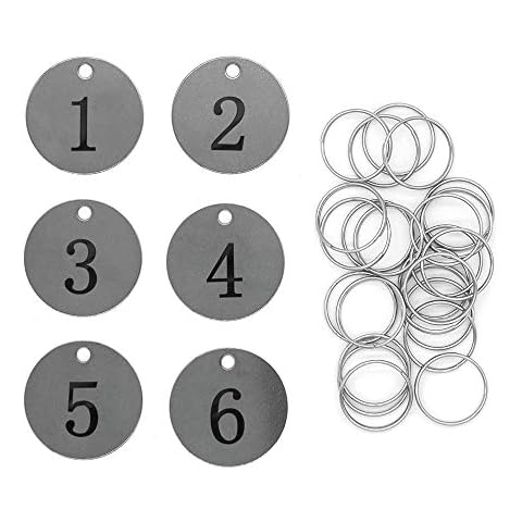Metal Key Tag Numbered Tags ID Tags with Key Rings (1-50) Cover