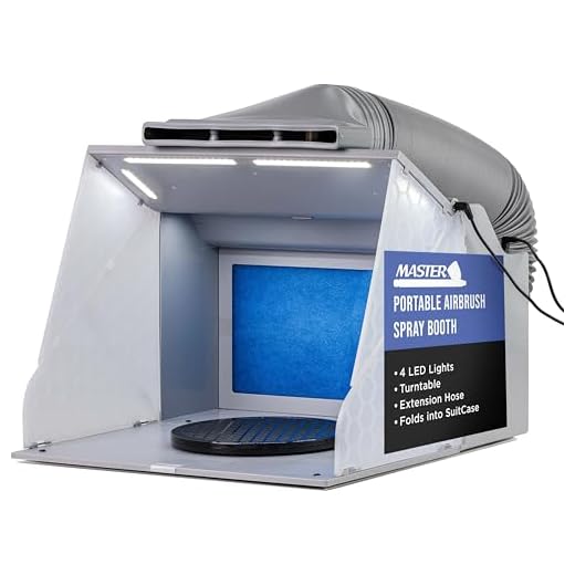 Master Airbrush Portable Airbrush Spray Booth Kit with Dual Exhaust Fans, 4 LED Lights, Turntable & Extension Hose, 16"x18"x13" Hobby Airbrush Booth for Painting, Models, Arts, Crafts, Cakes