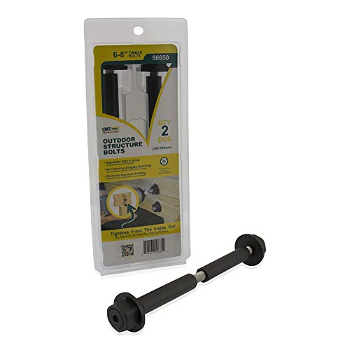 Image of OZCO Adjustable Timber Bolts 3 /4 inch x 6-8 inch Steel Powder Coated Black 2 Pieces 56650