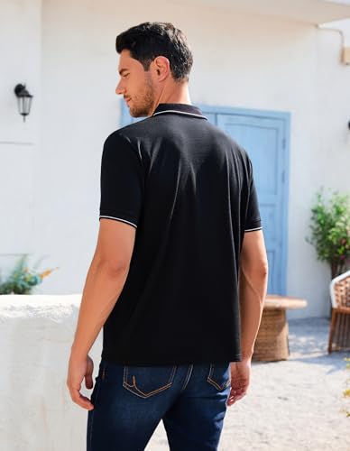 Merino Wool Polo Shirts for Men for Work Sport, Lightweight Breathable Moisture Wicking Mens Polo Shirt Short Sleeve3