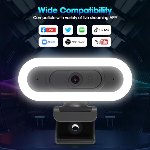 ToLuLu 2K Streaming Webcam Web Cam, LED RGB Webcam with Microphone & Light - image 8