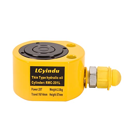 Image of 20T Hydraulic Cylinder Jack Ram 1.06 inch Stroke Solid Single Acting Multi-Section Stroke Hydraulic Ram Cylinder Hydraulic Lifting Jack Portable for Machinery, Bridge, RMC-201L