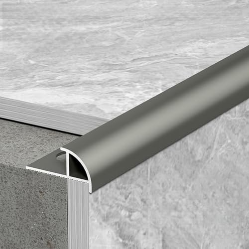 Image of Coayuou Wall Panel Trim Aluminium Arc External Corner Tile Trim Tile Edging Strip for 8/10/12mm Corner Moulding 90cm*3pcs Rustproof Edging Strip for Tiles Home Commercial(Gunmetal Gray,8mm)