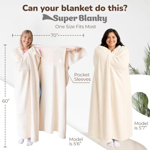 Image of Super Blanky Wearable Blankets for Women & Men, Graduation Day Gift for Her, Cozy Gifts for Women, Wife Birthday Gifts Ideas