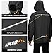 APEXUP Packable Rain Jacket Men with Reflective Zipper, Lightweight Waterproof Jacket Windbreaker Hooded Raincoat, Mens Rain Jackets for Outdoor, Running, Hiking, Travel, Cycling (Black, XL)