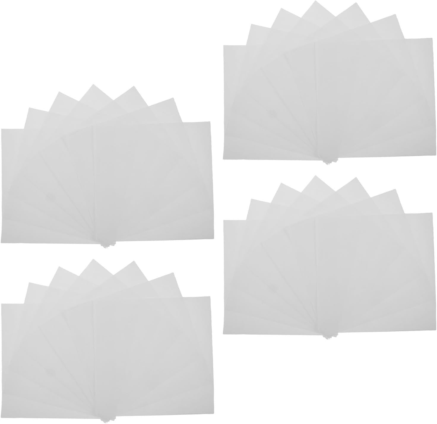 RUNROTOO 200pcs Heat Resistant Fuse Bead Ironing Paper Sheets, 7.87 Inch White Square Non-Stick Parchment with Lint-Free Edges for Craft Bead Designs and Teaching