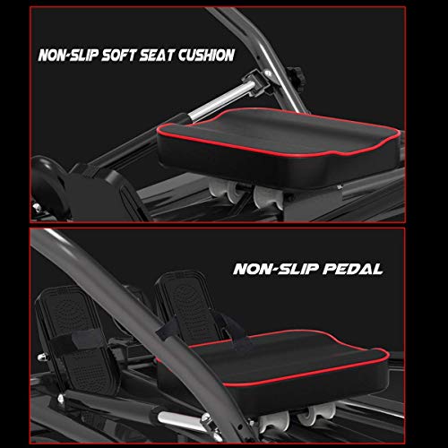Image of Foldable Rowing Machines Ultra Silent Hydraulic Fitness Rowing Machine Rowing Machine for Indoor Kayak Rower with 4 Hydraulic Resistance Progress Tracking Suitable for Fitness Exercise