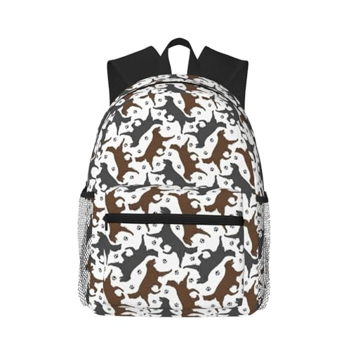 Sac à dos décontracté imperméable de voyage avec motif pattes pour l'université