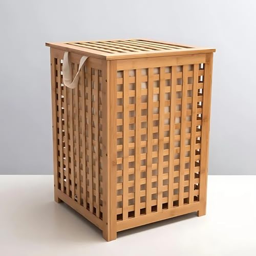Çamaşır Sepeti, Bambu Kare Dekoratif 45x45x62/EV/Dekorasyon/Çamaşır/Bambu/Natural