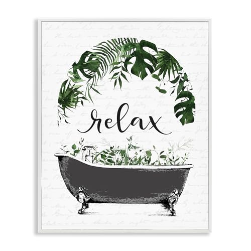 Poster encadré bain tropical Stupell remède déco pour réveiller une pièce d'eau sans relief