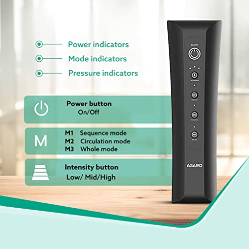 Image of AGARO COMFY Air Compression Leg Massager,Leg Foot Calves Massage Machine with Handheld Controller for Pain Relief and Blood Circulation (Black)