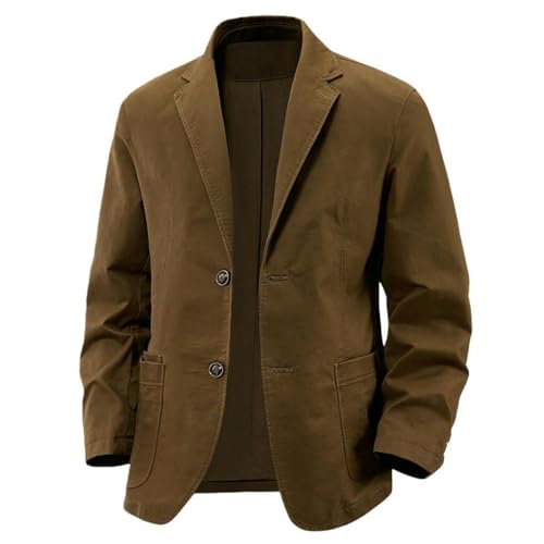 Blazer décontracté pour homme en coton coupe ajustée pour le printemps et l'automne