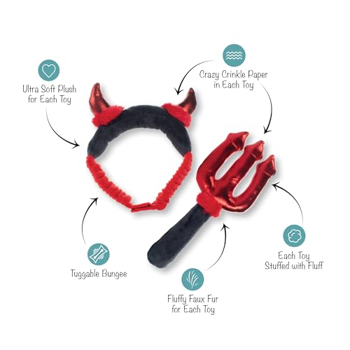 Fringe Studio Wear & Play Brinquedo de pelúcia para cães, fofo Lil Devil, conjunto de 2 peças, coleç