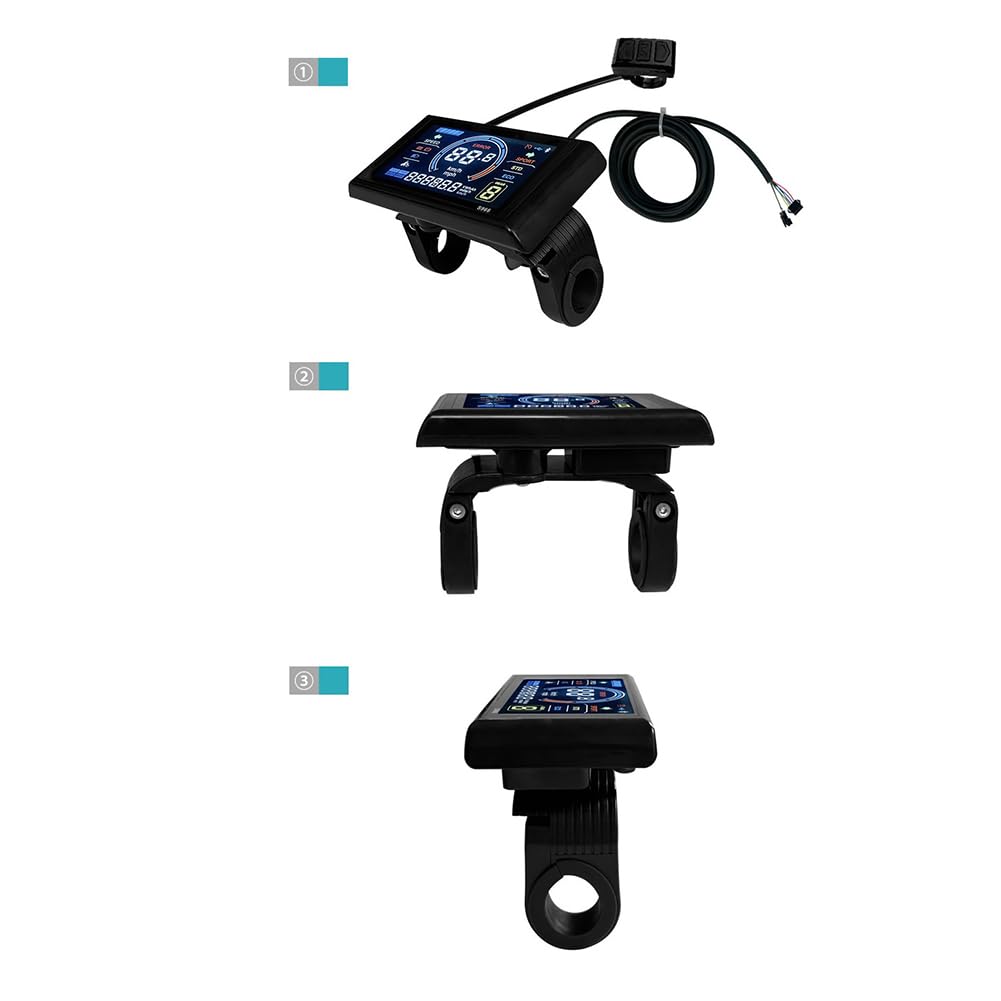 24-72V E-Bike LCD-S966 Panel de control de pantalla colorida con función NFC Conector SM Piezas de repuesto para bicicletas eléctricas