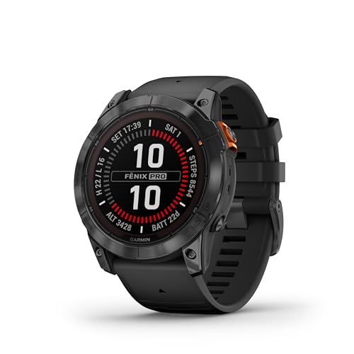 Image of Garmin [Renewed fēnix 7X PRO SOLAR GPS 51mm Premium Smartwatch, Multisport, Solar Charging, Advanced Training Features, Touchscreen & Buttons, Flash Light, up to 37 days battery, Black (Renewed)
