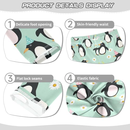 Penguins Girls' Leggings Toddler Doodles Daisy Kids Yoga Pants Dance Active Tights 4T3
