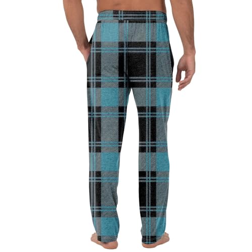 Pajama Pants Men Mens Pajama Cotton Imitation Plaid Sleep and Lounge Pj Bottoms with Pockets and Button Fly Palazzo Pant4