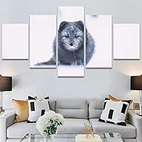 SIGNWIN 5 Panel Canvas Wall Art Animals Deer Modern Artwork for Home Decorations Ready to Hang - 60