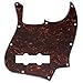 Musiclily 10 Hole JB Bass Pickguard Scratch Plate Pick Guards for Fender US/Mexico Made Standard Jazz Bass, 4Ply Red Tortoise