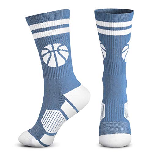 Image of ChalkTalkSPORTS Basketball Socks - Cushioned Mid-Calf Crew - Youth & Adult | Moisture-Wicking Performance Blend, Athletic Basketball Gear, Stay-Up Technology, Arch Support, Breathable, Boys and Men