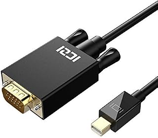 ICZI Mini DP to VGA Cable, Mini DisplayPort (Thunderbolt) to VGA Adapter 1.8m, Gold Plated Converter, Compatible with MacBook, Surface Pro & Surface 3, Chromebook Pixeletc