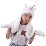 MIUNIKO Funny Plush Animal Unicorn Hat Cap Scarf Gloves Mittens 3-in-1 Function Party Cosplay Costume Props
