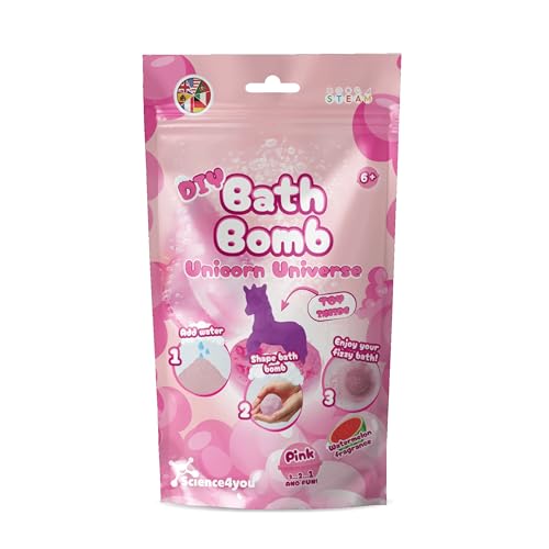 Science4you Bombe da Bagno Sacchetto Rosa per Bambini +6 – Kit di Bombe da Bagno, Kit Scientifico Educativo Unicorno, Esperimento Cosmetico, Regalo Cosmetico per Ragazze e Ragazzi di 6 7 8+ Anni