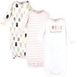 Touched by Nature Baby Girls Organic Cotton Gowns, Popsicle, Preemie-Newborn