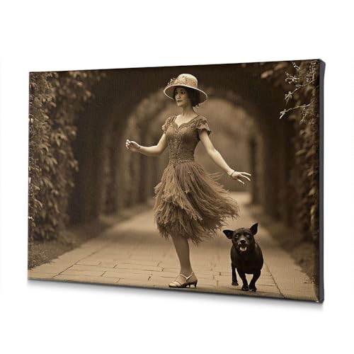 Toile décoration murale pour salle de bain et salon : motif vintage élégant 30x40cm
