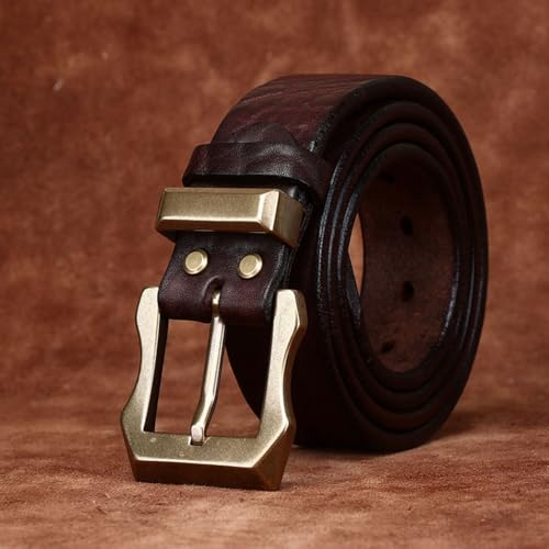 7mm Extra Thick Cowhide Rough Grain Belt 3.8cm Wide Genuine Leather First Layer Cowhide Retro Belt Men's Gift2