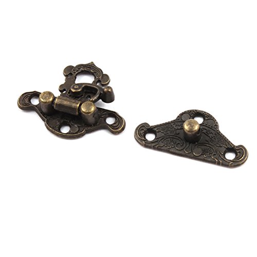 sourcing map Spannverschluss Kistenverschluss Vintage Holz Schmuckschatulle Verschluss Hasp Riegel Bronze Ton 10 Sätze mit Schrauben DE de