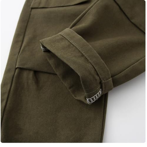 Toddler Baby Pants Boys Spring Autumn Models Casual Solid Color Elastic Waist Trousers Pocket Work Bottoms Unisex4