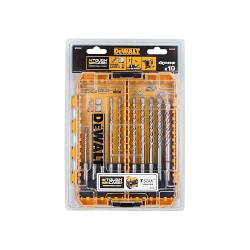 DEWALT Foret SDS-Plus Extreme 2 taillants Coffret TOUGHCASE SDS-Plus EXTREME Coffret - 10 pièces - DT70753-QZ