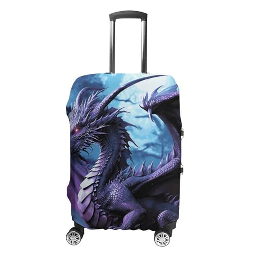 Purple Dragon Purple Moon Printed Luggage Cover Protector, Fits 18-32 Inch Luggage