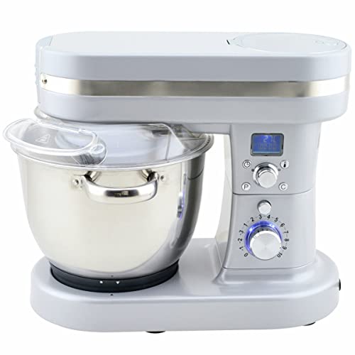 H.Koenig KMC90 Küchenmaschine mit Kochfunktion / 3 Koch-Programme / 10 Geschwindigkeitsstufen / 5,5 L Schüssel / 1,5 L Glas Mixaufsatz / 1200 W / Edelstahl / grau H.Koenig KMC90 Küchenmaschine mit Kochfunktion / 3 Koch-Programme / 10 Geschwindigkeitsstufen / 5,5 L Schüssel / 1,5 L Glas Mixaufsatz / 1200 W / Edelstahl / grau