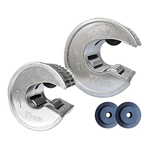 PLOWFAR Pipe Cutter Set for 15mm & 22mm Copper Pipes
