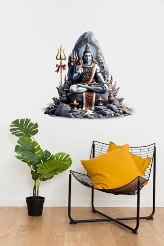 Image of CreativeEdge PVC Vinyl Lord Shiva (60 cm x 69 cm) Wall Sticker