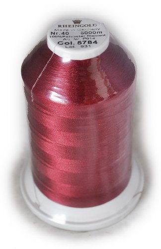 Hilo de poliéster Rheingold No. 40 Cranberry, cono comercial para bordado, 5500 yardas / 5000 metros miniatura 1