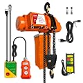 YATOINTO Electric Chain Hoist, 2200 lbs Capacity, 20 ft Lift Height, Single Phase Overhead Crane with Wireless & Wired Control, 120V Crane Hoist for Garage, Shop, and Home Use