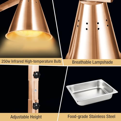 Restlrious GFHL-1B1P-1P Food Heat Lamp Freestanding Commercial Head Food Warmer thumb #3